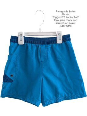 Patagonia Blue Swim Shorts 3T 4T